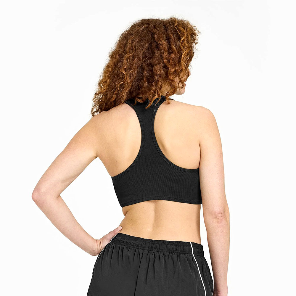 Rib Square Neck Bra in Soft Black - Image 2