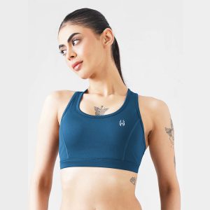 Athletic Non Padded Sports Bra in Teal Blue