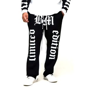 Joggers Plus Baggy Fit Limited Edition Print Raw Edge Joggers