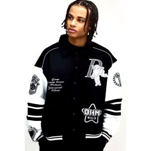 Jackets & Coats Boxy 13 Applique Jersey Varsity Bomber Jacket