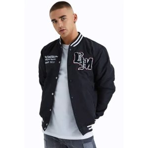 Jackets & Coats Nylon Varsity Jacket With Badges