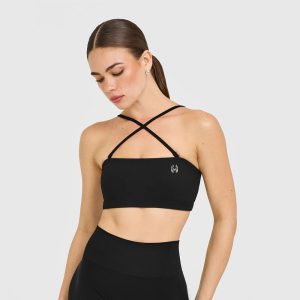 Black Bandeau Bralette Medium Coverage