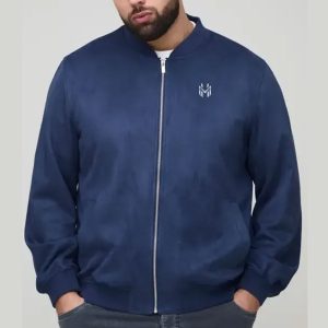 Jackets & Coats Plus Faux Suede Regular Fit Bomber Jacket