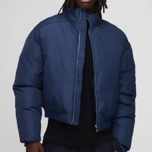 Jackets & Coats Oversized Boxy Piping Panel Funnel Neck Puffer Jacket
