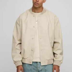 Jackets & Coats Oversized Fit Soft PU Bomber Jacket