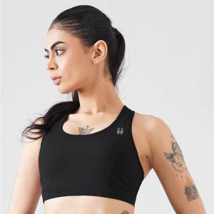 Athletic Non Padded Sports Bra in Black