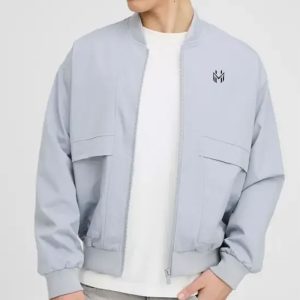 Jackets & Coats Oversized Boxy Seam Detail Nylon Bomber Jacket