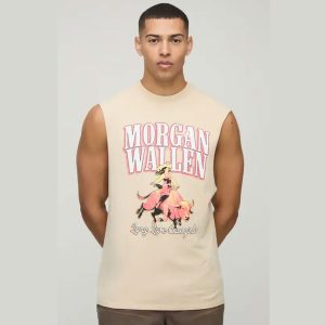 Vests _ Morgan Wallen License Printed Droparm Tank
